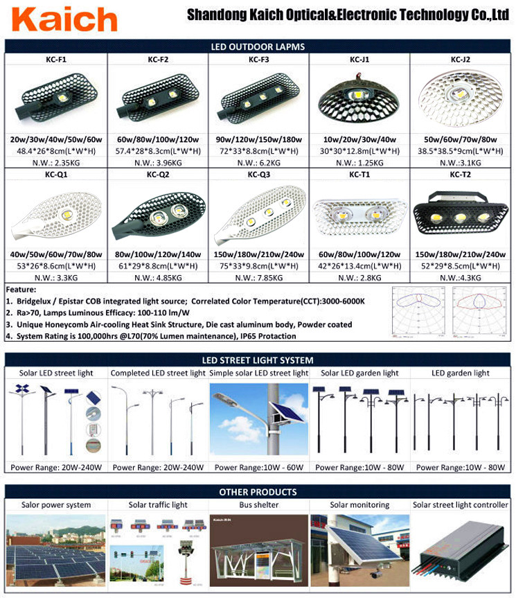 10w-240w Led Street Light, Garden Landscape Light, Flood Light, Solar Power System