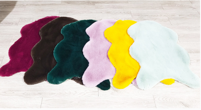 faux fur animal shape rug