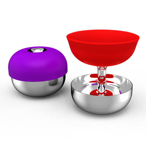 Silicone n Stainless Steel Flip Bowl 5inch