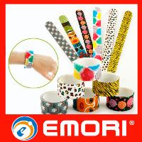 Customized Logo Printed Reflective Silicone Slap Band