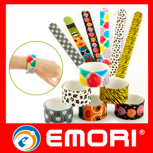 Customized Logo Printed Reflective Silicone Slap Band