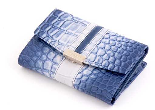 Retro Sapphire Middle Lady's Leather Wallet