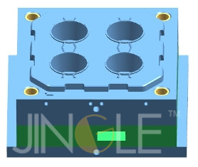 4 cavities flower pot mould