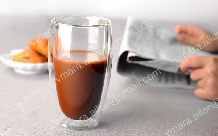 Double Wall Glass Cup Handmade Blown Clear Borosilicate Beer Cup