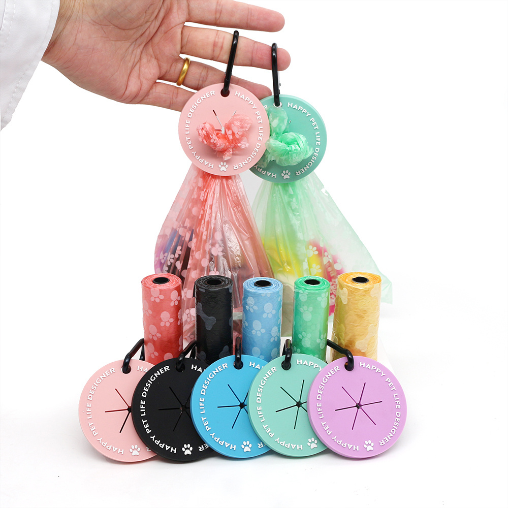 Pet poop bag handle dog poop bag portable device PVC pet supplies