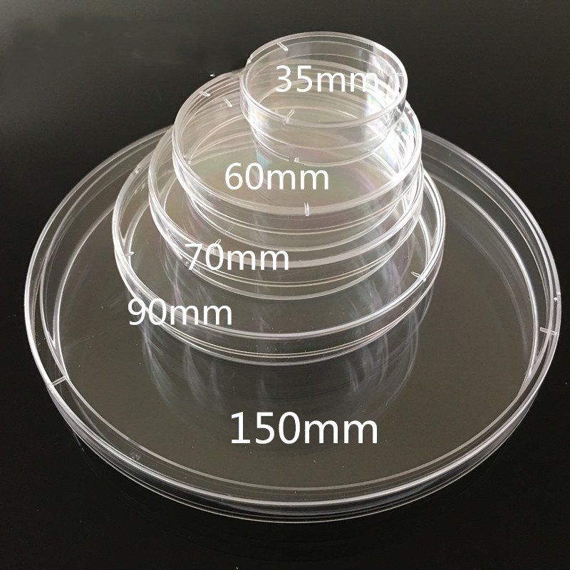 90mm*15mm Plastic Disposable Sterile Bacterial Tissue Culture Petri Dish with Lid Lab Accessories