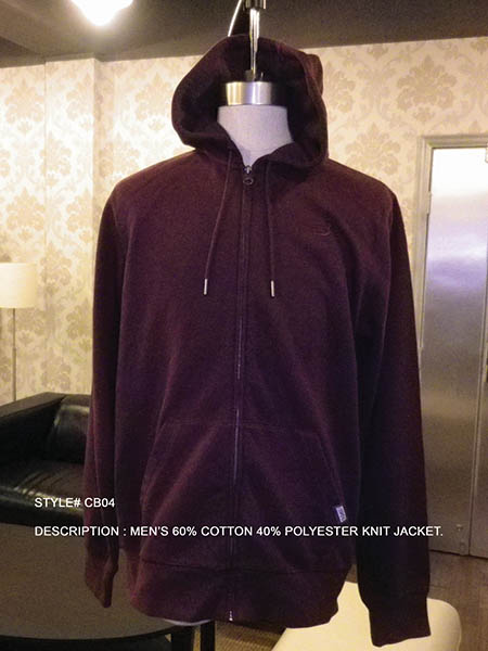 Men's 60% Cotton 40% Polyester Knit Jacket