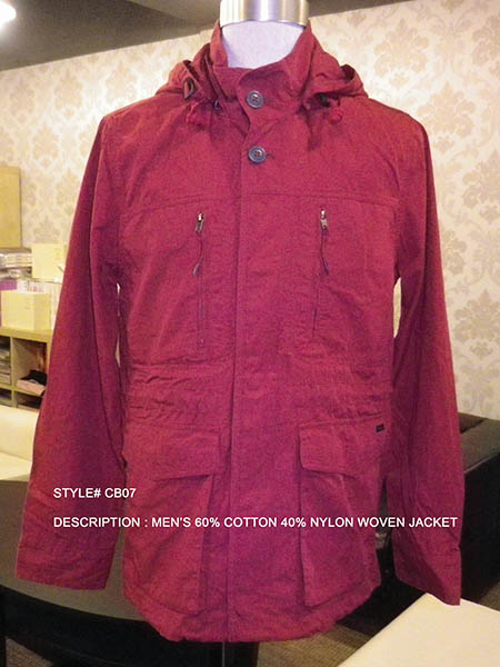 Men's 60% Cotton 40% Nylon Woven Jacket