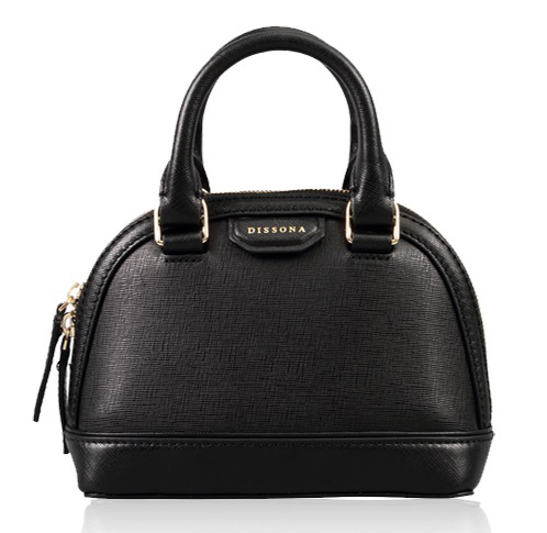 Dissona Black Leather Hobo Bag