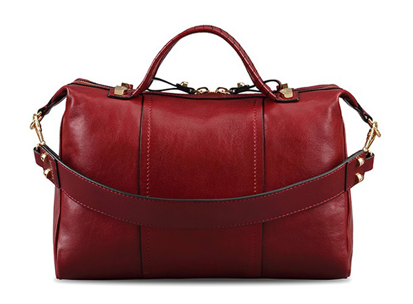 Red / Camel Cowhide Leather Fashion Casual Top Handle Ladies' Handbag Shoulder Bag