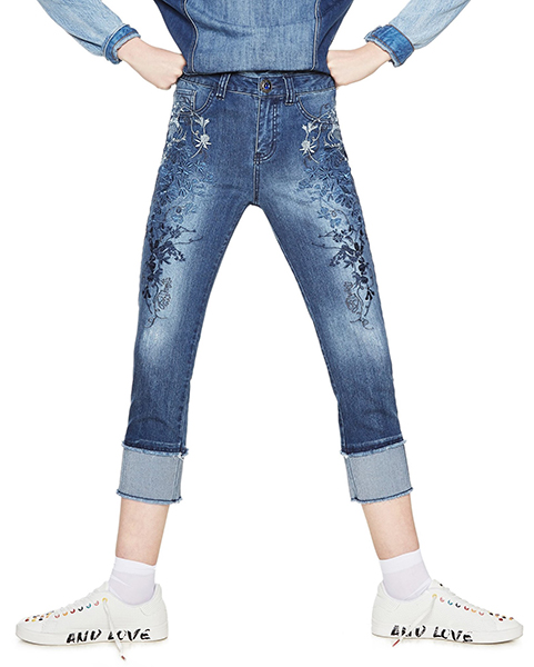 Ladies Denim Jeans with Embroidery at 