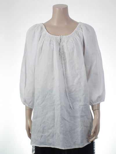 Ladies' emb white blouse