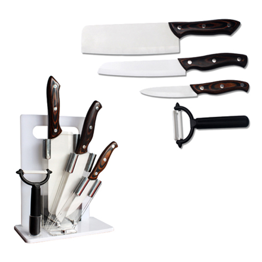 Ceramic Knife Set With Acryl Block