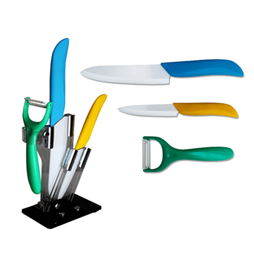 Ceramic Knife Set With Acryl Block