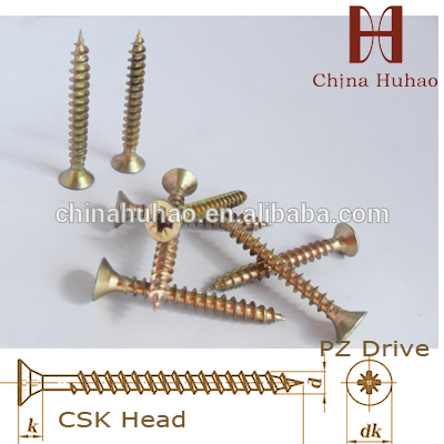DIN7505 single countersunk head self-tapping chipboard screw
