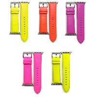 Neon Calf Leather Replacement Strap for iWatch with Adapter