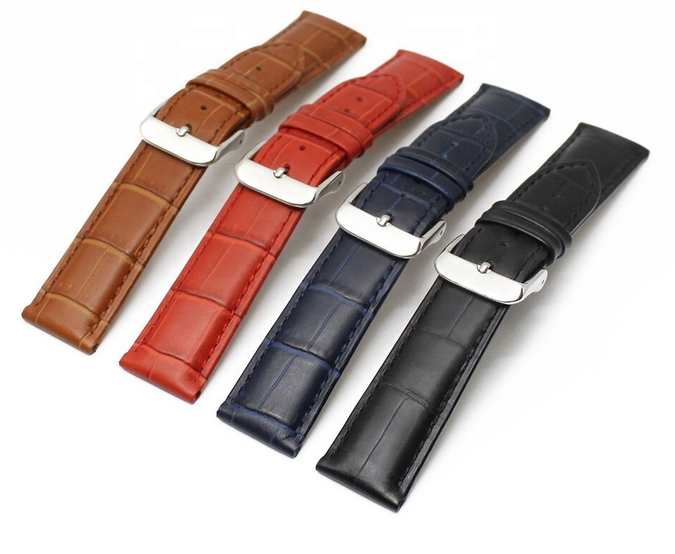 Matt Calf Embossed Alligator Grain Pattern Watch Straps