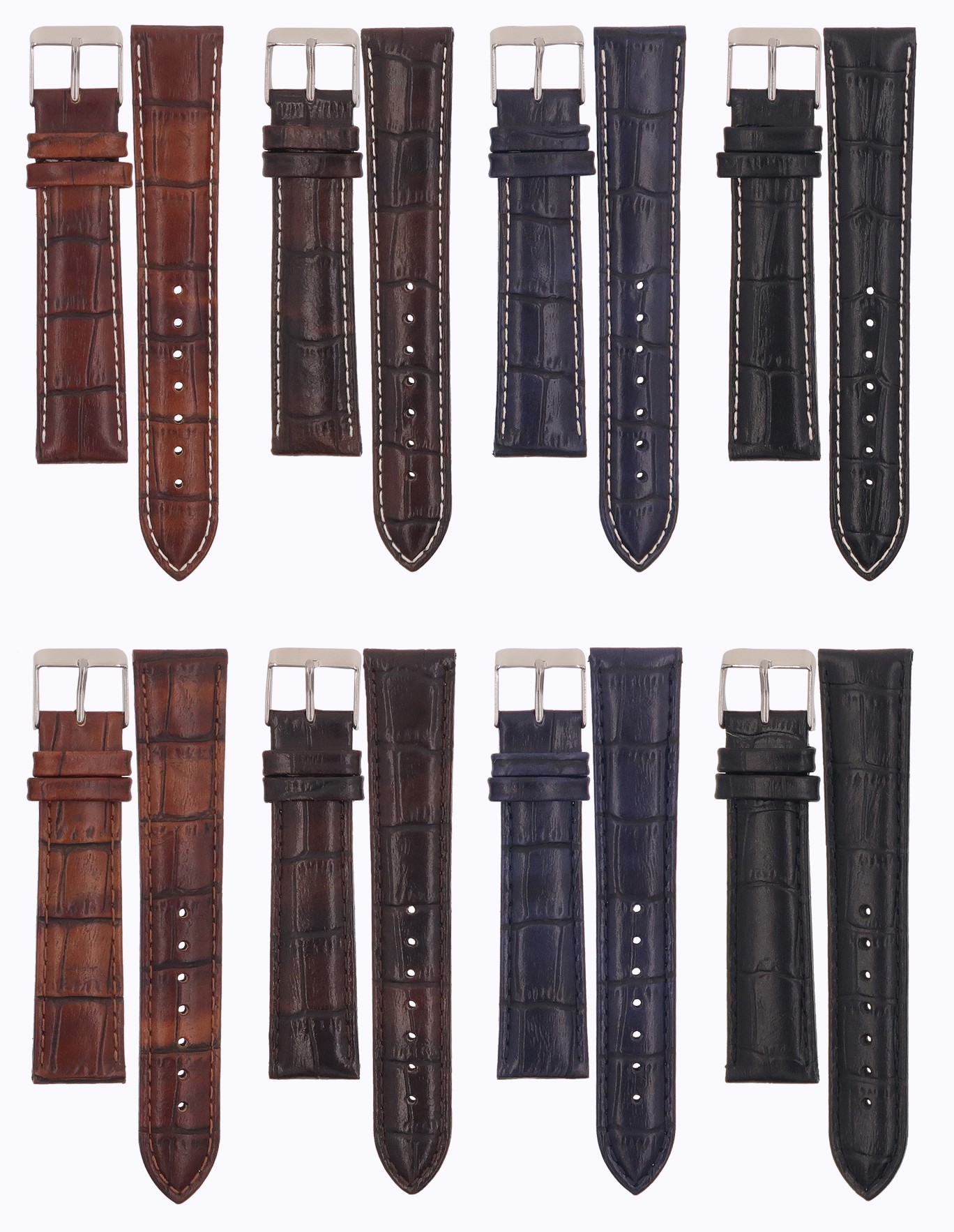 Vintage Calf Embossed Alligator Grain Leather Watch Strap