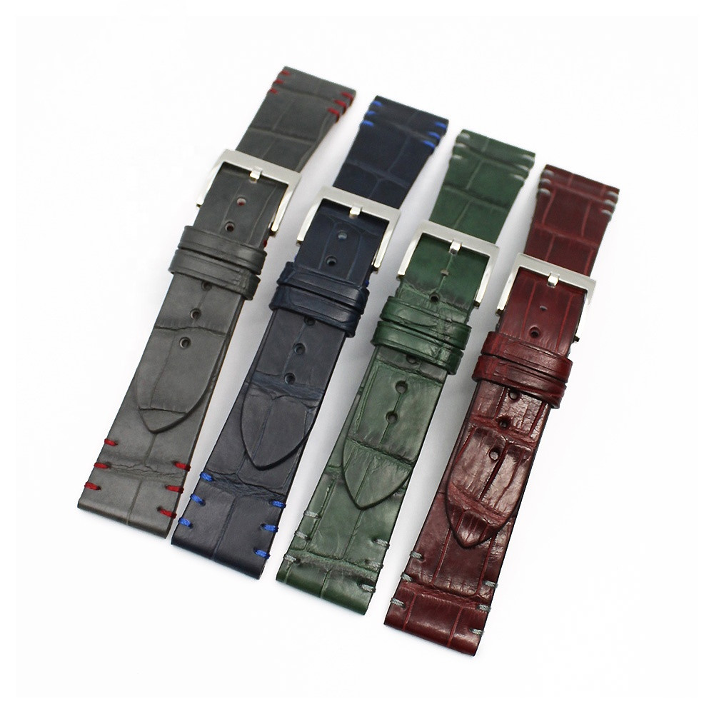 Semi Mat Alligator Leather Watch Straps