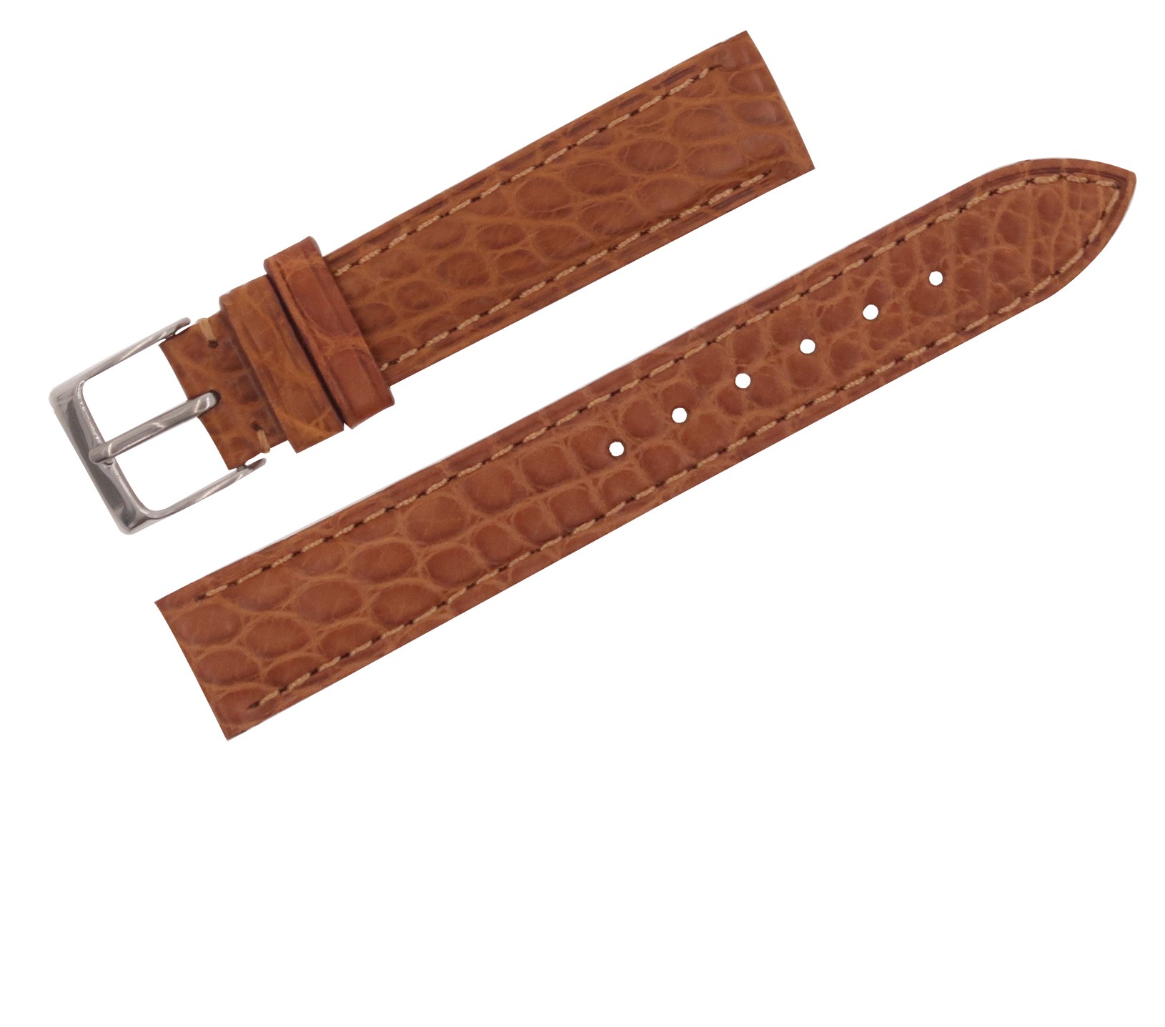 Semi Mat Alligator Flank Watch Straps