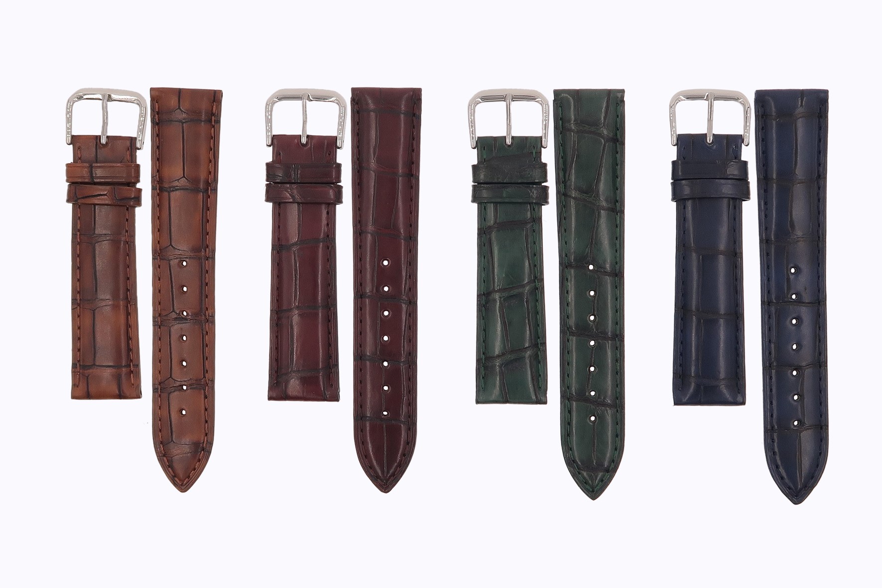 Semi Matt Alligator with Vintage Finishing Watch Straps