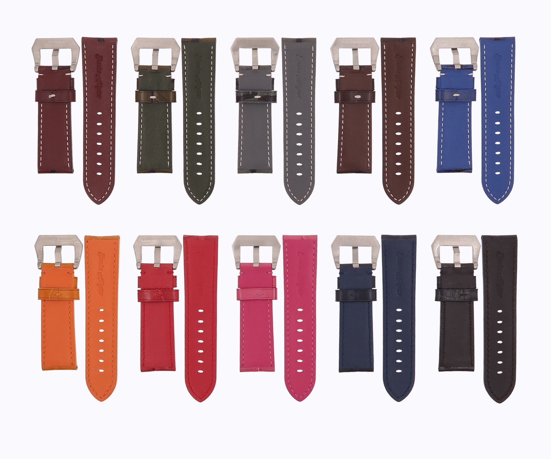 Semi Matt Alligator Watch Straps