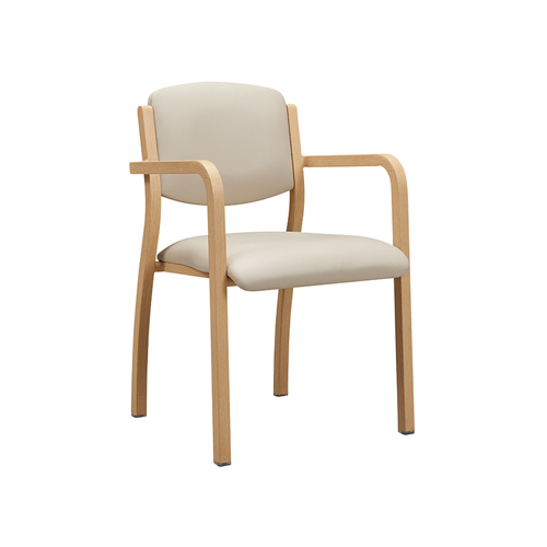 Modern Metal Wood Grain Armchair