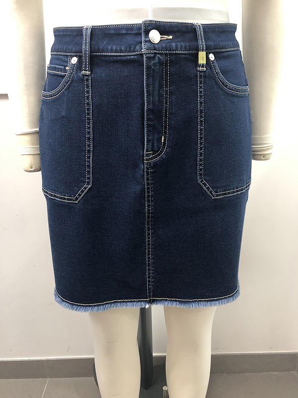 Indigo Fringed Skirt