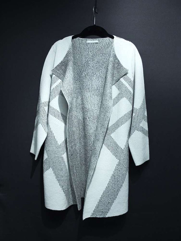 Ladies Geometric Cardi-Coat