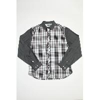 Cotton Black Checked Shirt With Black Oxford Long Sleeves (osh338003)
