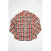 Cotton Orange/green Checked Shirt (osh338005)