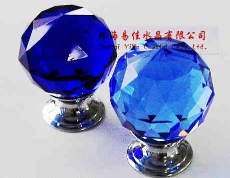 Crystal Cabinet Knobs 30mm Blue Knobs