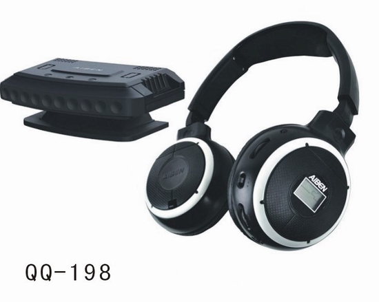 QQ198 Pc& Tv Wireless Headphone With Mic /lcd Display