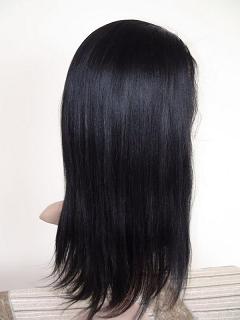 12'' 1b# Remy Indian Human Hair Full Lace Wig Yaki Wigs