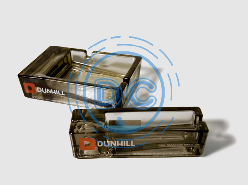 Good quality semi black color with printing logo glass table ashtray