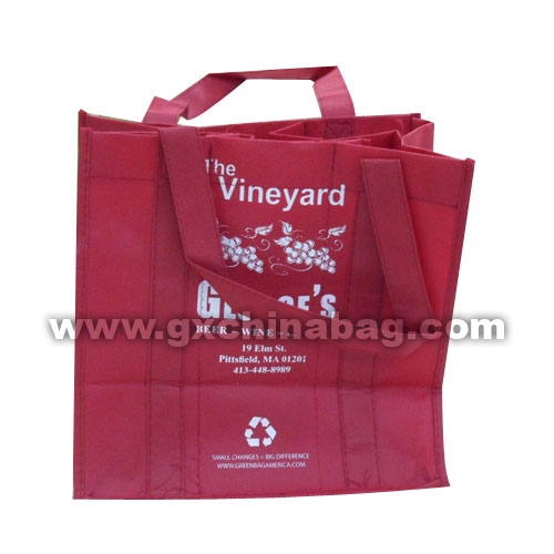 GX2012044 Wine Bag (six bottles available)handles stick to the bottom one side logo printing
