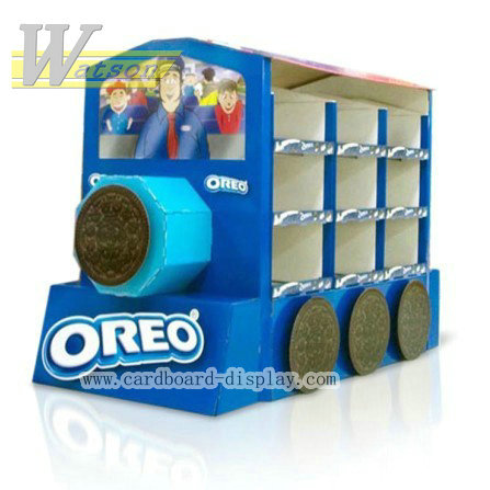 Cardboard Bus Looking Pallet Display Stands For Ad&promotion