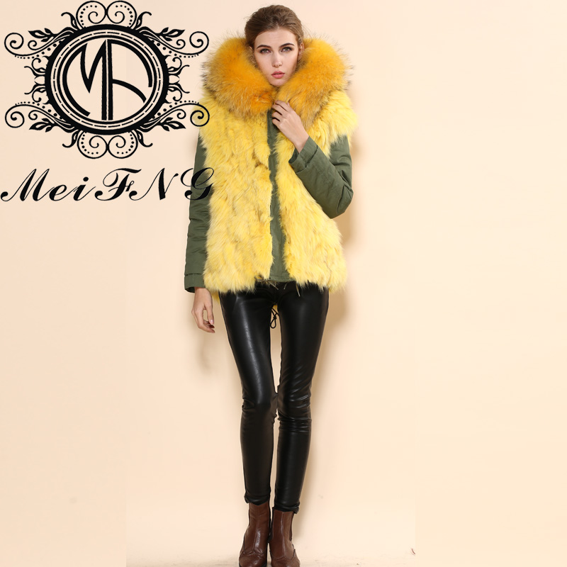 New Design Rabbit Fur Parka Fox And Fox Jacket