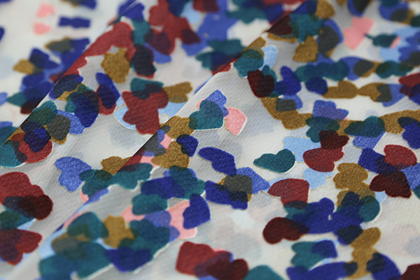 30% Recycled Polyester 70% Viscose Burnout Satin