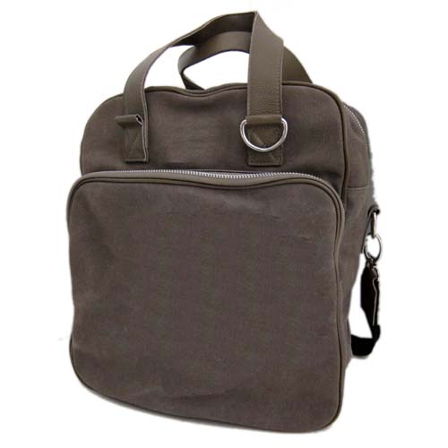 Canvas with leather shoulder bag