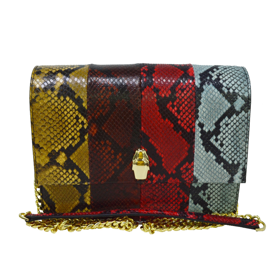 Color snake skin crossbody