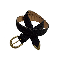 Chevron Braided Belt with Metal Tip