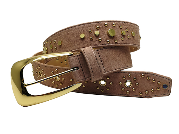 Studded Belt with Square Prong Buckle