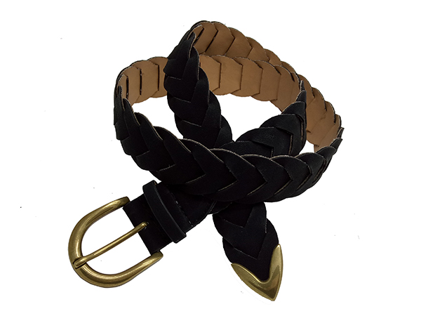 Chevron Braided Belt with Metal Tip