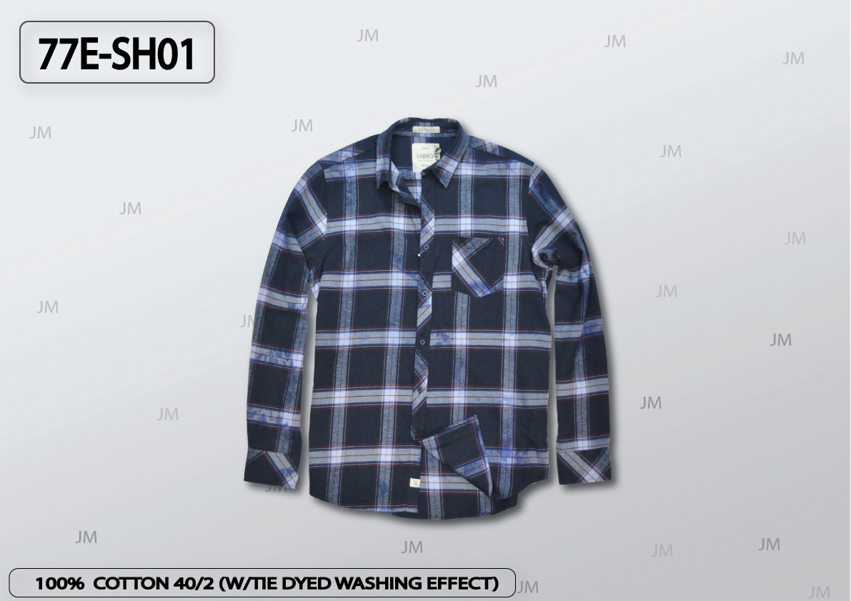 Men's L/s Shirt Check W/one Chest Pocket