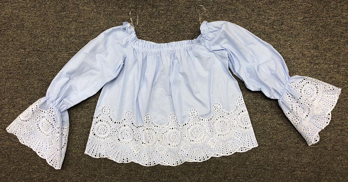 Sell Ladies Off-Shoulder Embroidered Fashion Top, ER K415