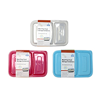 2 Div. Meal Prep Food Storage Container (2pk / 5pk / 10pk)