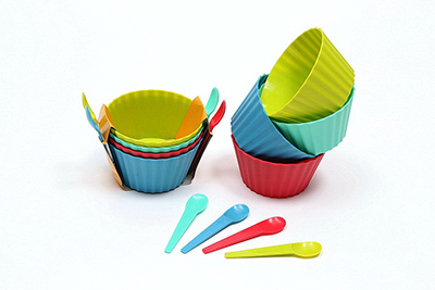Set of 4 Ice Cream Bowl with Spoons