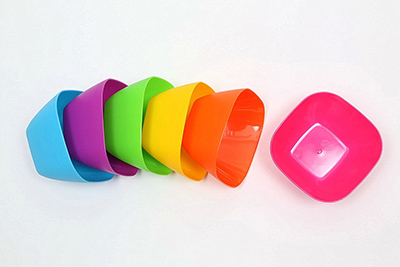 Plastic Square Shape Ice Cream Bowl