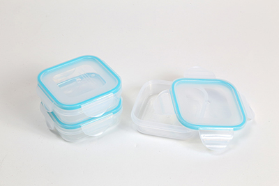 Plastic Square Storage Box with Seal and Lock(185 ml)